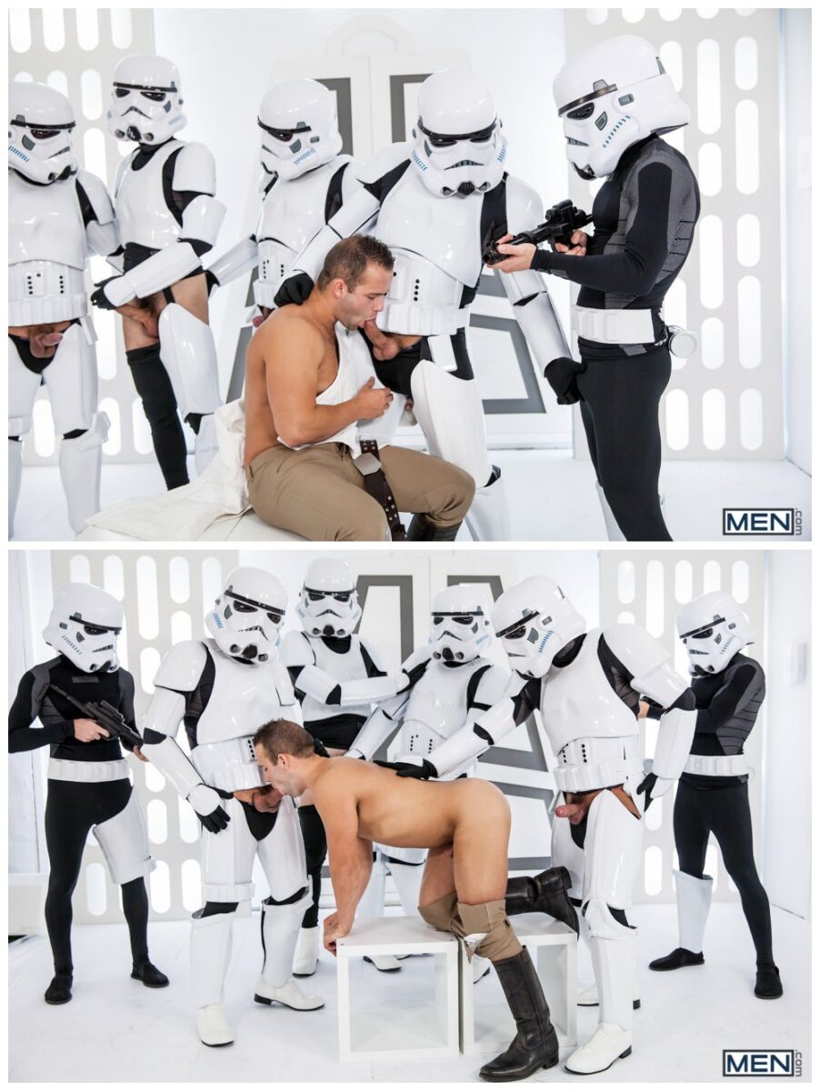 Luke Adams Stormtrooper ganbang group orgy gay anal sex MEN fucking Star Wars parody xxx11