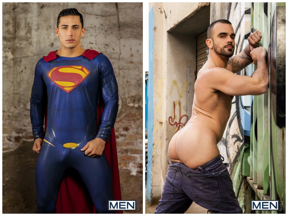 Batman V Superman - A Gay Porn Parody starring Topher DiMaggio and Damien Cross, part one gay anal sex superhero costume MEN xxx free pics video.2