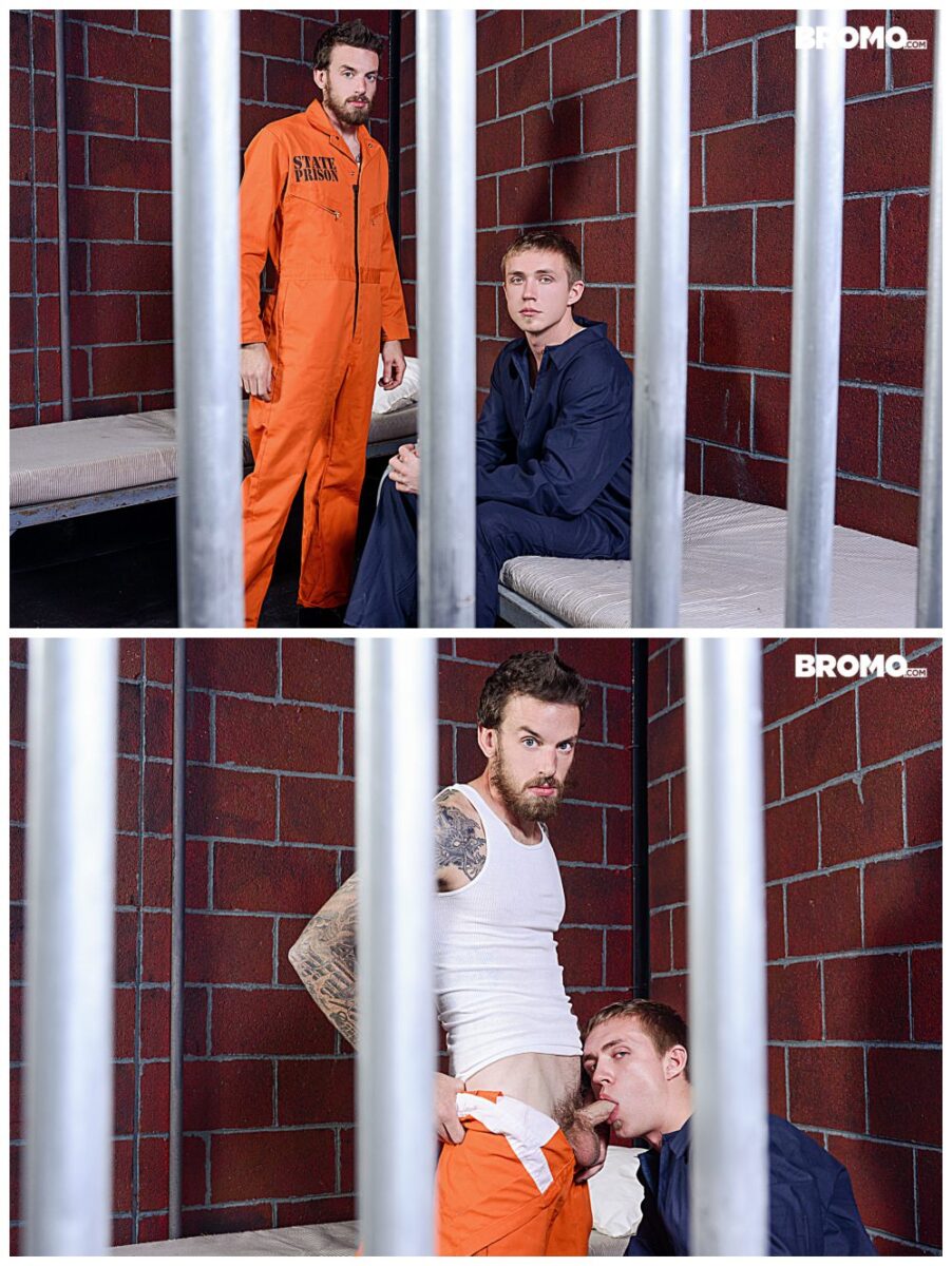 Bareback in Prison Zane Anders fucks inked stud Rocko South, Bromo xxx free gay porn, raw anal sex free video and pics.3