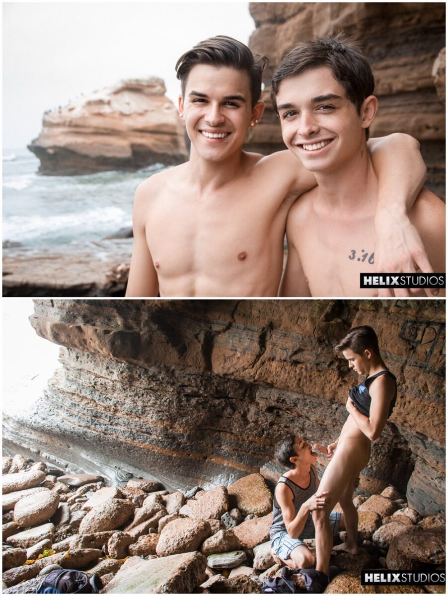 Helix Studios newbie Grayson Lange & Andy Taylor fuck gay porn xxx outdoor beach twinks cum (1)